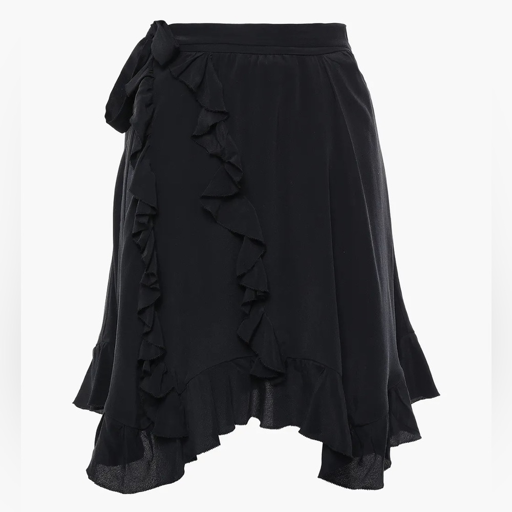 IRO Wispy asymmetric ruffled crepe de chine skirt
